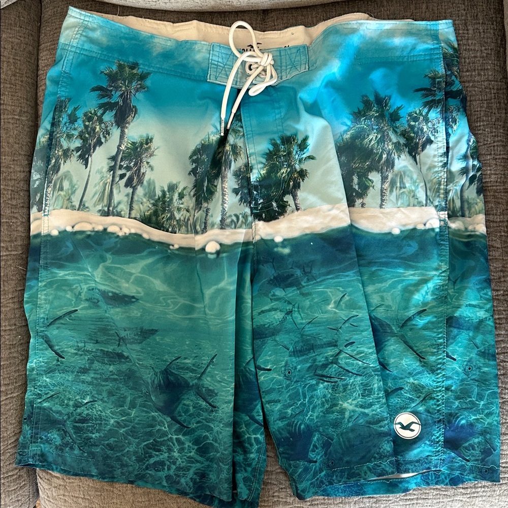 Hollister Light Blue Swim Trunks size 34